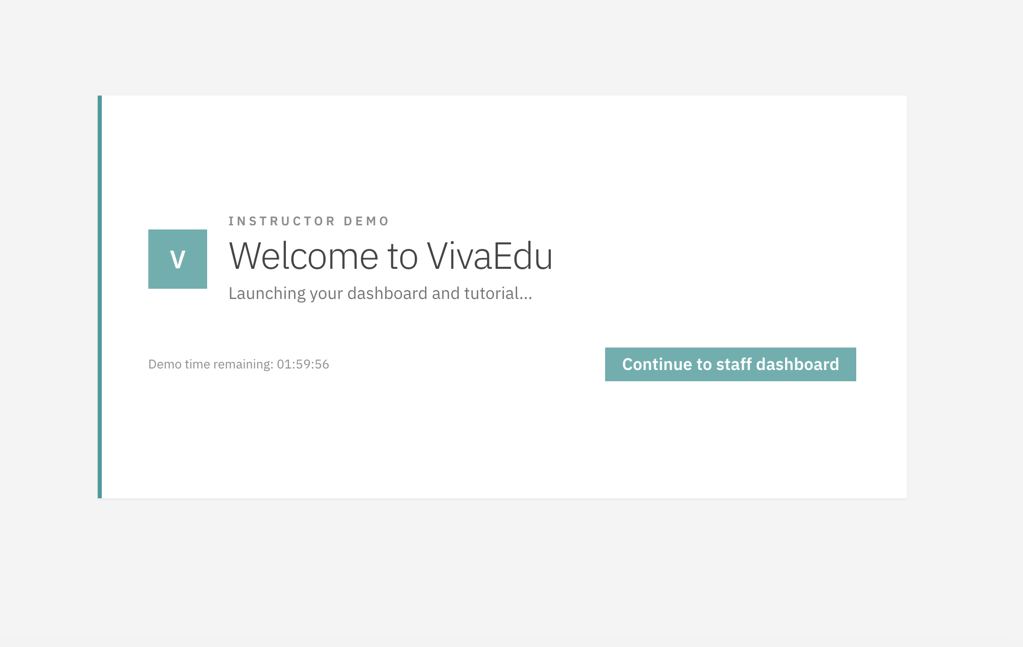 Private demo start screen